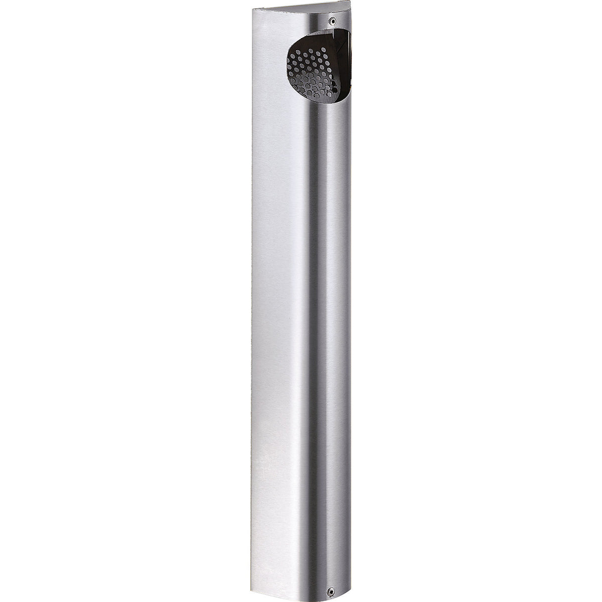 Stainless steel wall ashtray, capacity 3.5 l, HxWxD 550 x 110 x 74 mm.