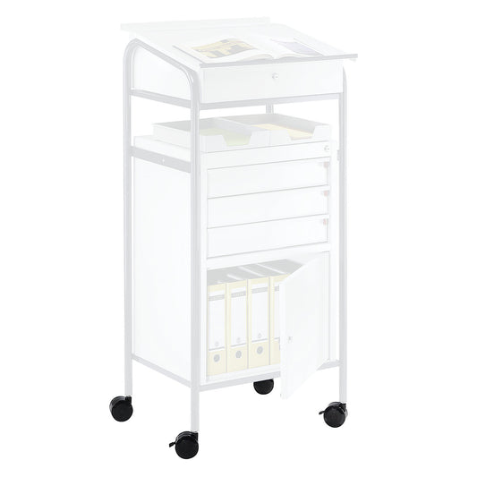 Castor set, for tool trolley, 4 plastic swivel castors.