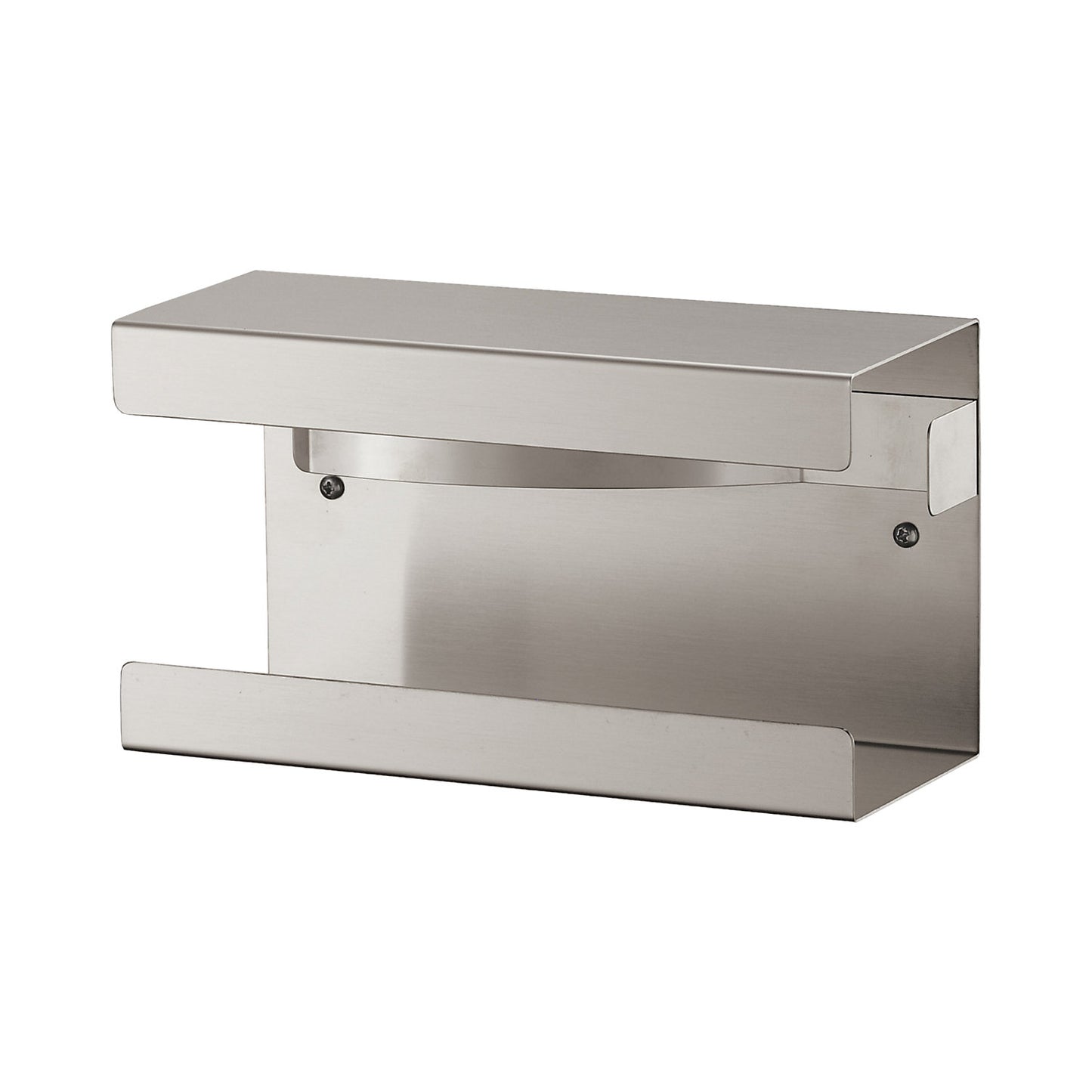 Glove and facial tissue dispenser, for 1 box, HxWxD 138 x 250 x 99 mm, stainless steel, brushed.