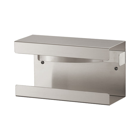 Glove and facial tissue dispenser, for 1 box, HxWxD 138 x 250 x 99 mm, stainless steel, brushed.