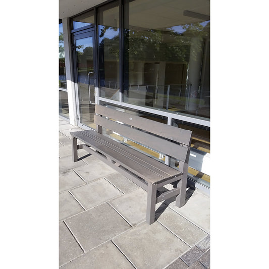 VIKING outdoor furniture series, bench with back rest, grey, length 1900 mm.