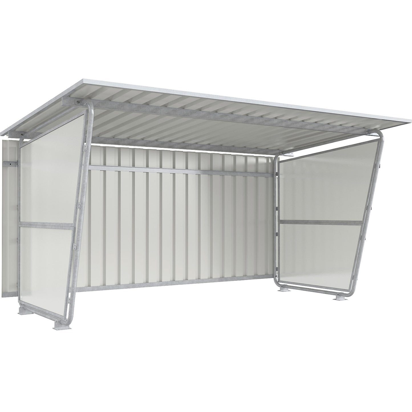 Rear panel for shelter Siegen, for single-sided model, profiled sheet metal, for standard unit.