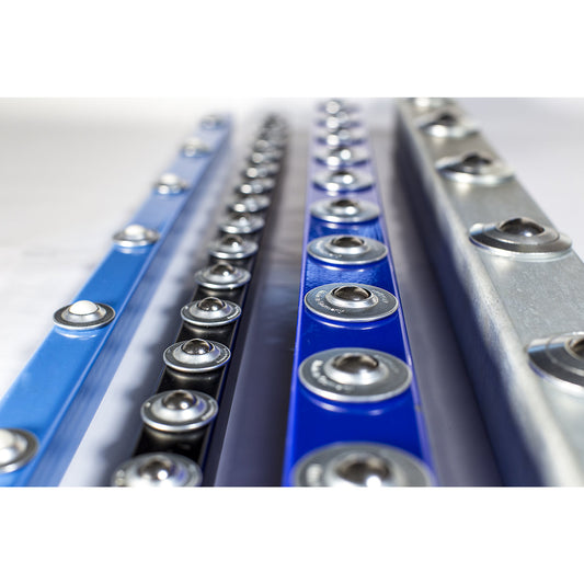 Ball unit rail, length 1000 mm, width 50 mm, division 100 mm.