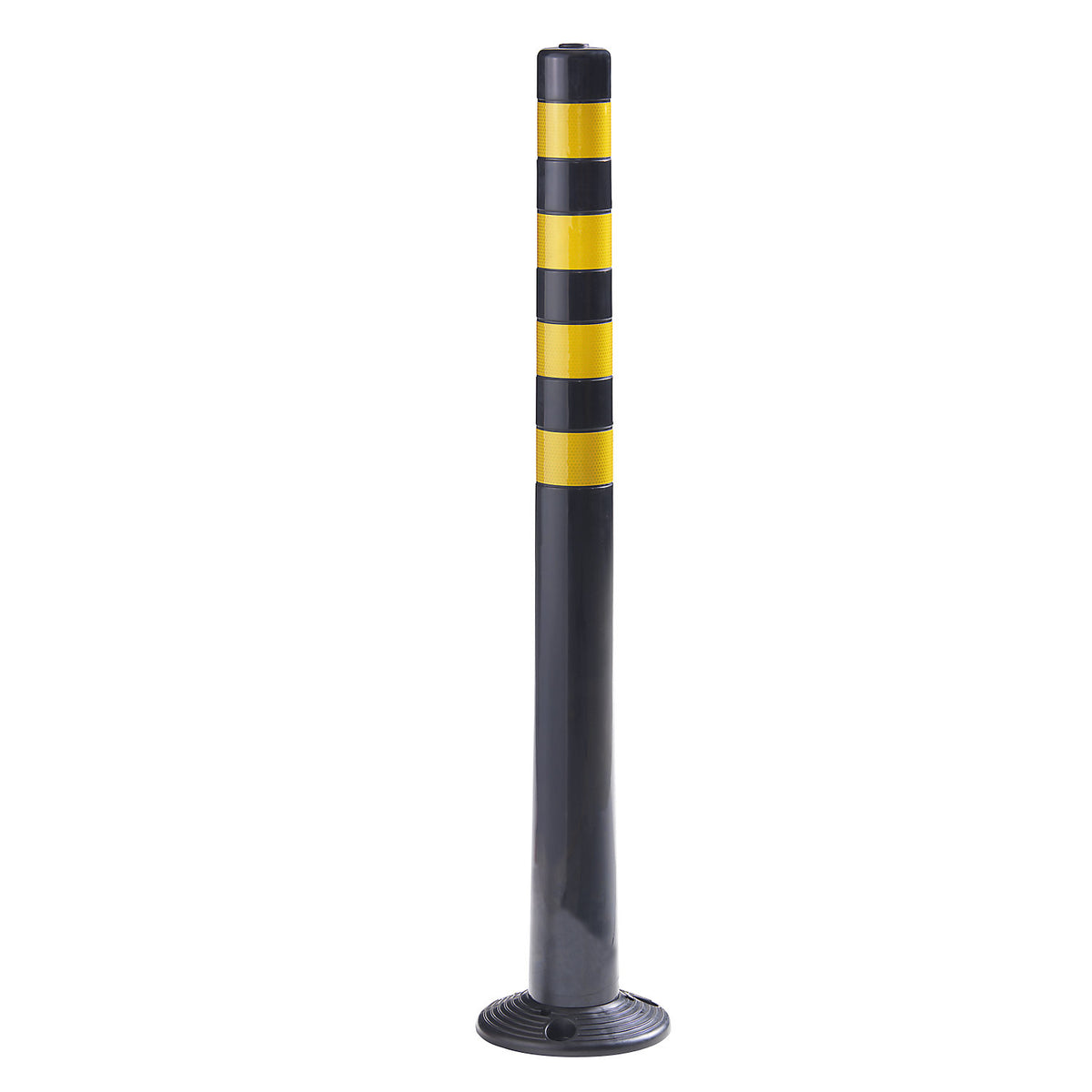 High visibility marking, bending, pack of 2, Ø 80 mm, height 1000 mm, black/yellow.