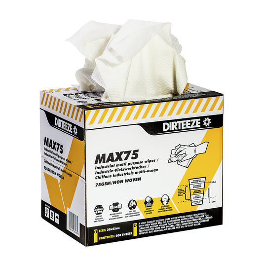 Cleaning cloths, WxL 300 x 420 mm, medium, white dotted pattern, pack of 200.