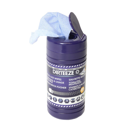 Moist cleaning cloths, microbeads, hands/surfaces, 8 canisters with 80 cloths, 200 x 220 mm.