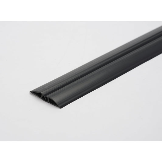 Plastic cable duct, top loader, black, length 3 m.