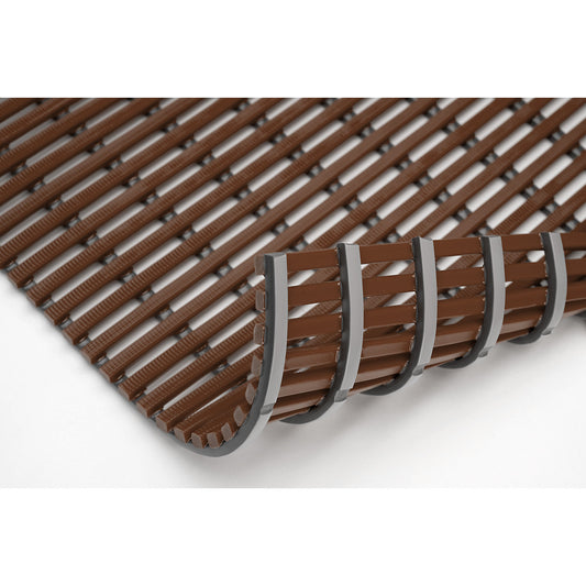 Wet room mat, anti-bacterial, 10 m roll, brown, width 1200 mm.