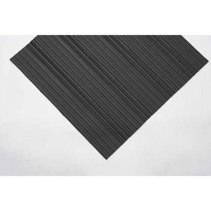 Soft PVC runner, with closed surface, sold by the metre, black, width 600 mm.