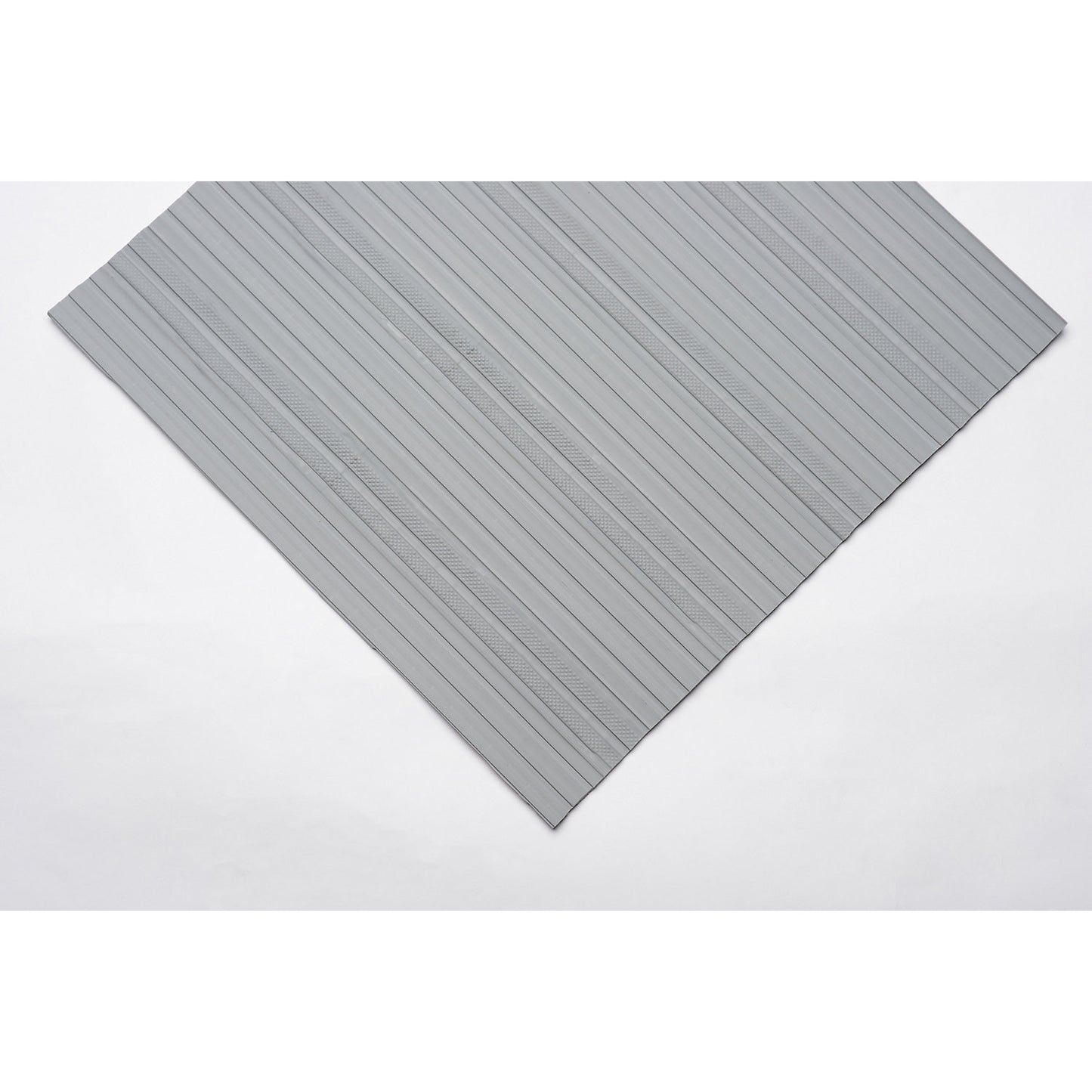 Soft PVC runner, with closed surface, sold by the metre, grey, width 1000 mm.
