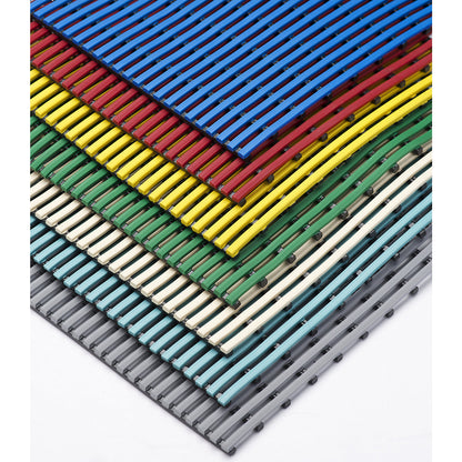 Wet room mat, anti-bacterial, per metre, yellow, width 600 mm.