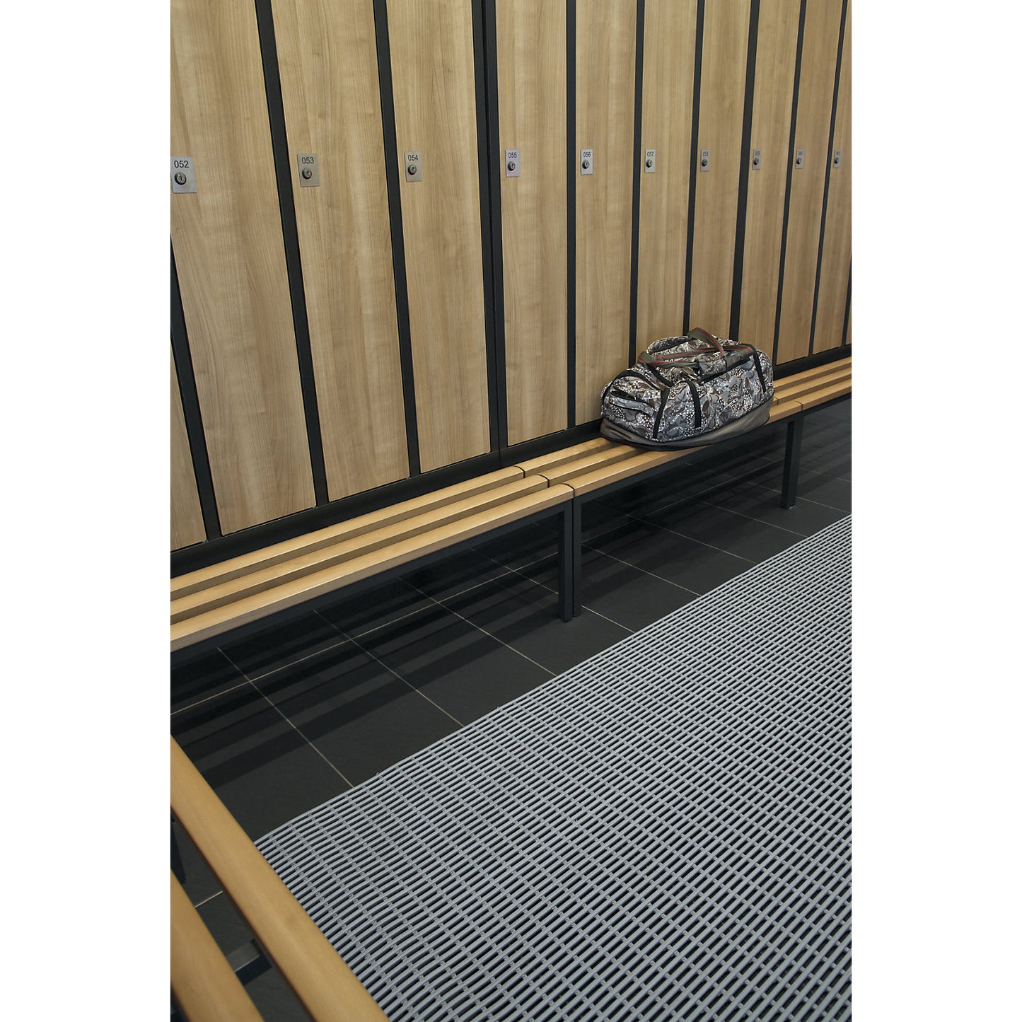 Floor matting, PVC free, 10 m roll, grey, width 1200 mm.