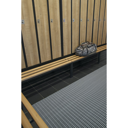 Floor matting, PVC free, 10 m roll, grey, width 1200 mm.