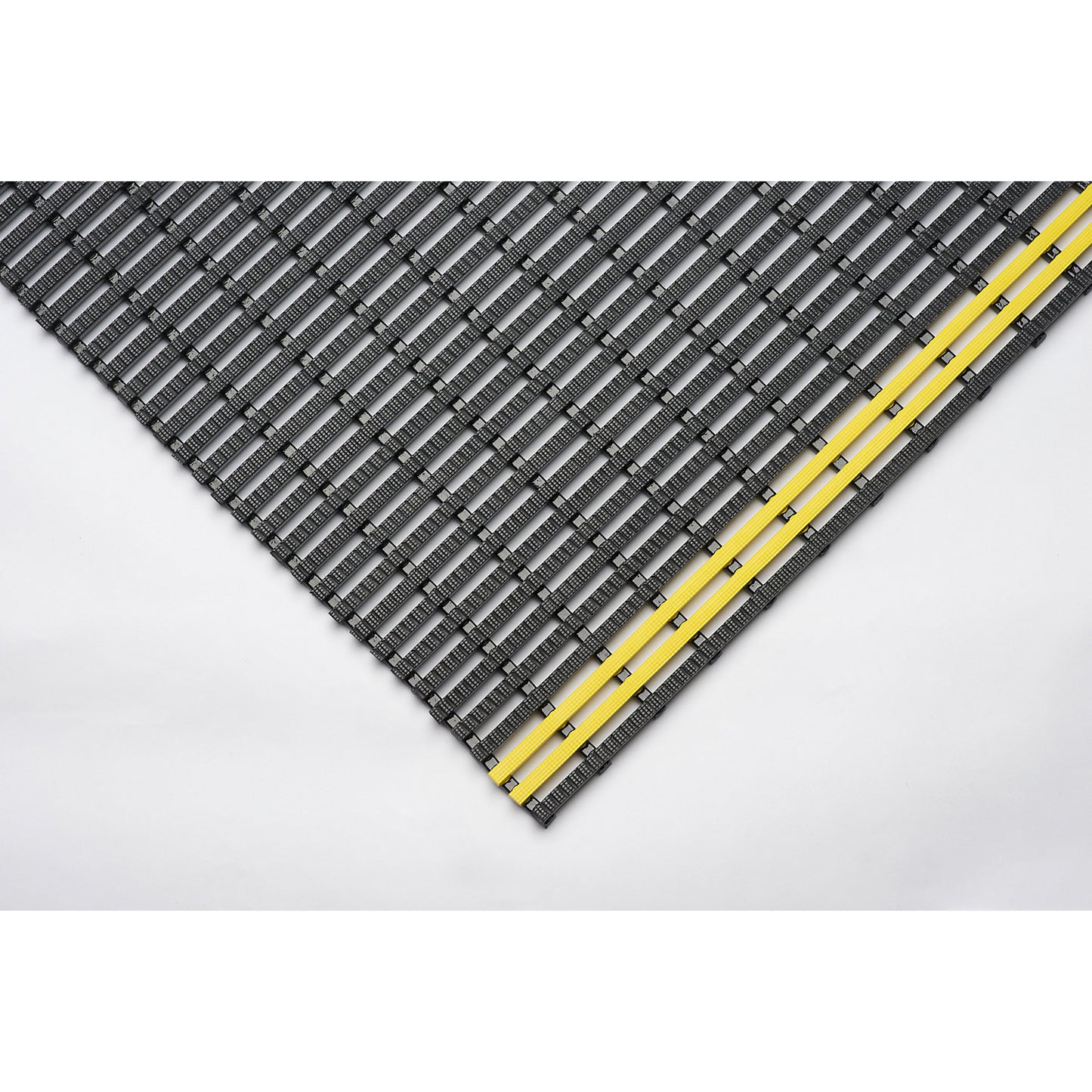 Industrial matting, anti-slip, per metre, black/yellow, width 600 mm.