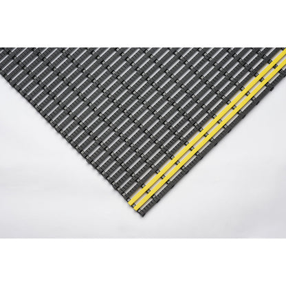 Industrial matting, anti-slip, per metre, black/yellow, width 600 mm.