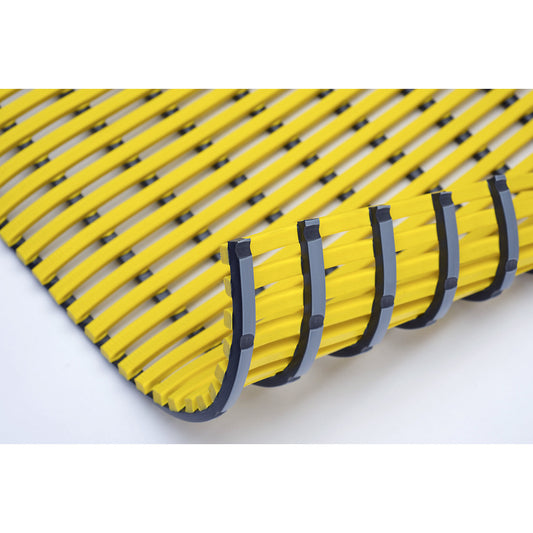 Wet room mat, anti-bacterial, per metre, yellow, width 600 mm.