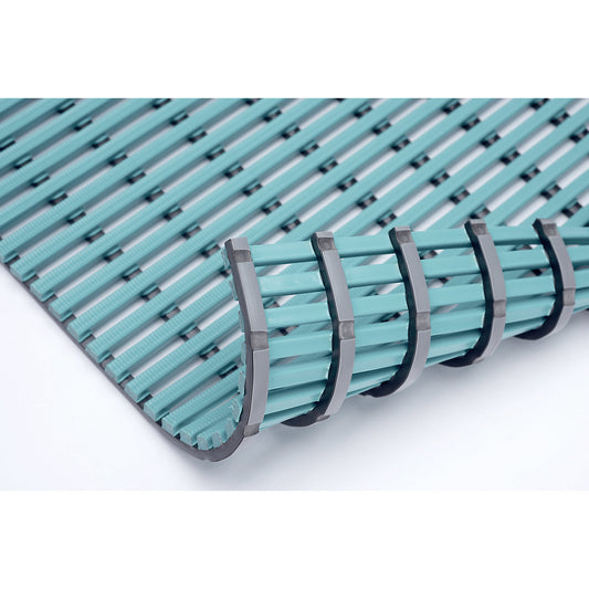 Wet room mat, anti-bacterial, 10 m roll, mint, width 600 mm.