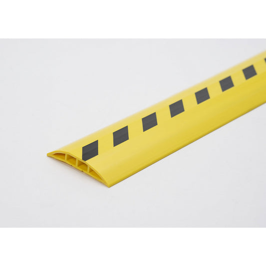 Plastic cable duct, for cables and hoses with Ø up to 7.5 mm, black/yellow, 2 chambers, length 3 m.