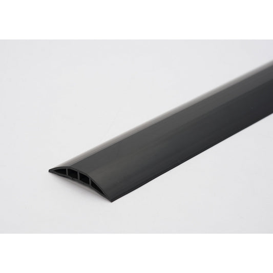 Plastic cable duct, for cables and hoses with Ø up to 7.5 mm, black, 2 chambers, length 3 m.