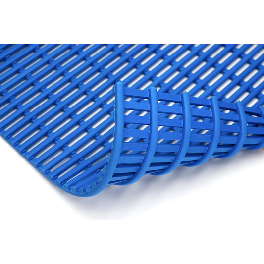Floor matting, PVC free, 10 m roll, blue, width 600 mm.