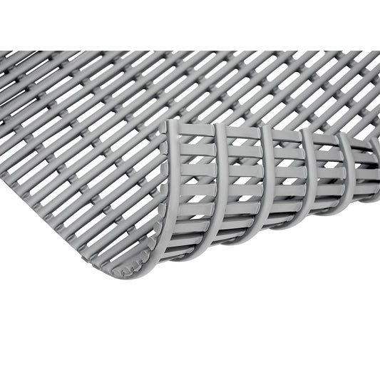 Floor matting, PVC free, per metre, grey, width 1200 mm.