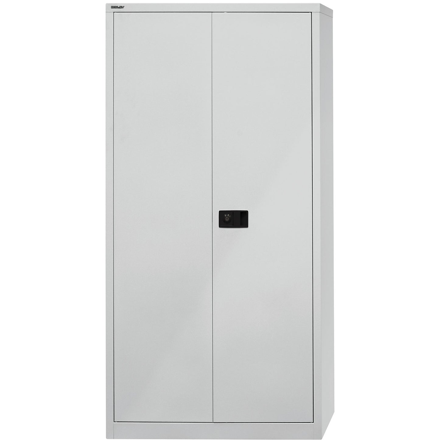 UNIVERSAL double door cupboard, HxWxD 1950 x 914 x 400 mm, 4 zinc plated shelves, 5 file heights, light grey.