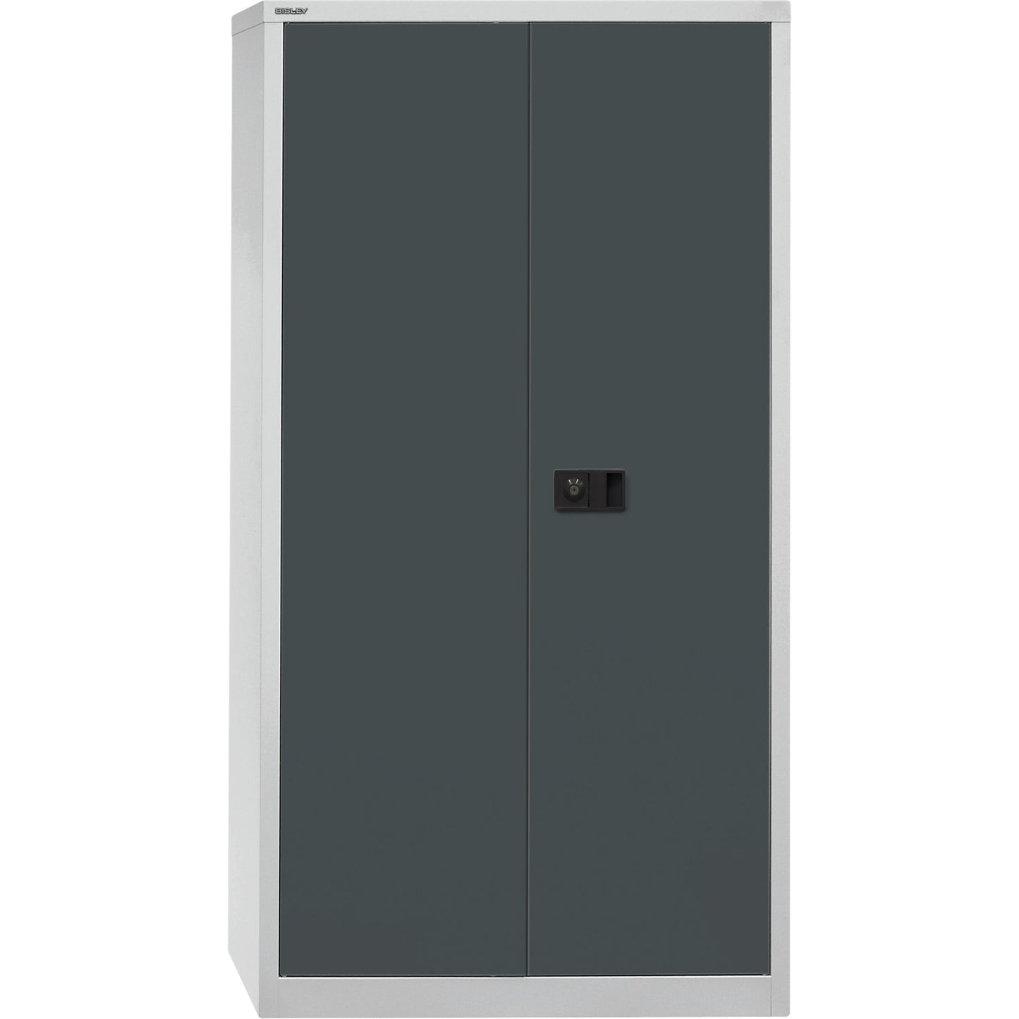 UNIVERSAL double door cupboard, HxWxD 1806 x 914 x 400 mm, 3 zinc plated shelves, 4 file heights, light grey / charcoal.