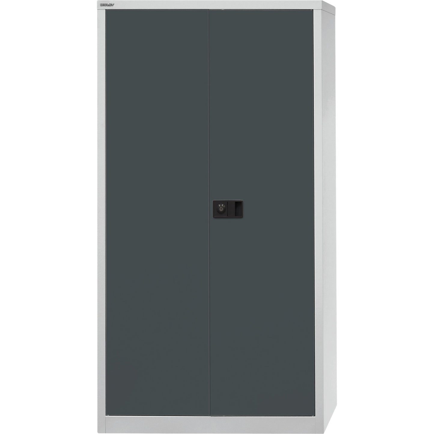 UNIVERSAL double door cupboard, HxWxD 1806 x 914 x 400 mm, 3 zinc plated shelves, 4 file heights, light grey / charcoal.