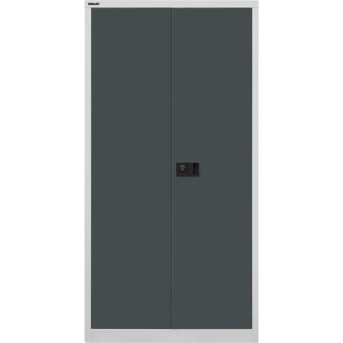 UNIVERSAL double door cupboard, HxWxD 1806 x 914 x 400 mm, 3 shelves, 4 file heights, light grey / charcoal.