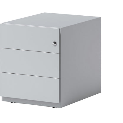 Note™ mobile drawer unit, with 3 universal drawers, HxWxD 495 x 420 x 565 mm, with grip rail, light grey.