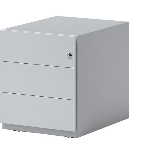 Note™ mobile drawer unit, with 3 universal drawers, HxWxD 495 x 420 x 565 mm, with grip rail, light grey.