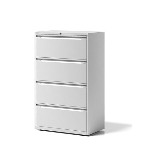 ESSENTIALS suspension filing cabinet, 2 rails, 4 drawers, traffic white.