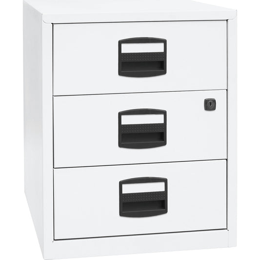 PFA mobile pedestal, 3 universal drawers, traffic white.