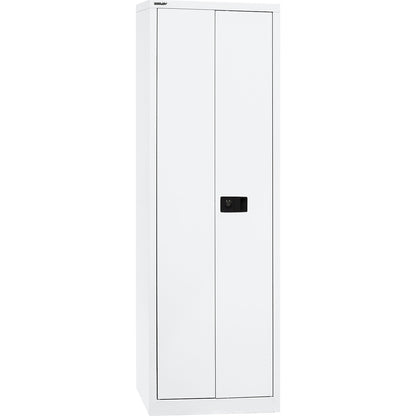 UNIVERSAL double door cupboard, HxWxD 1950 x 600 x 400 mm, 4 shelves, 5 file heights, traffic white.