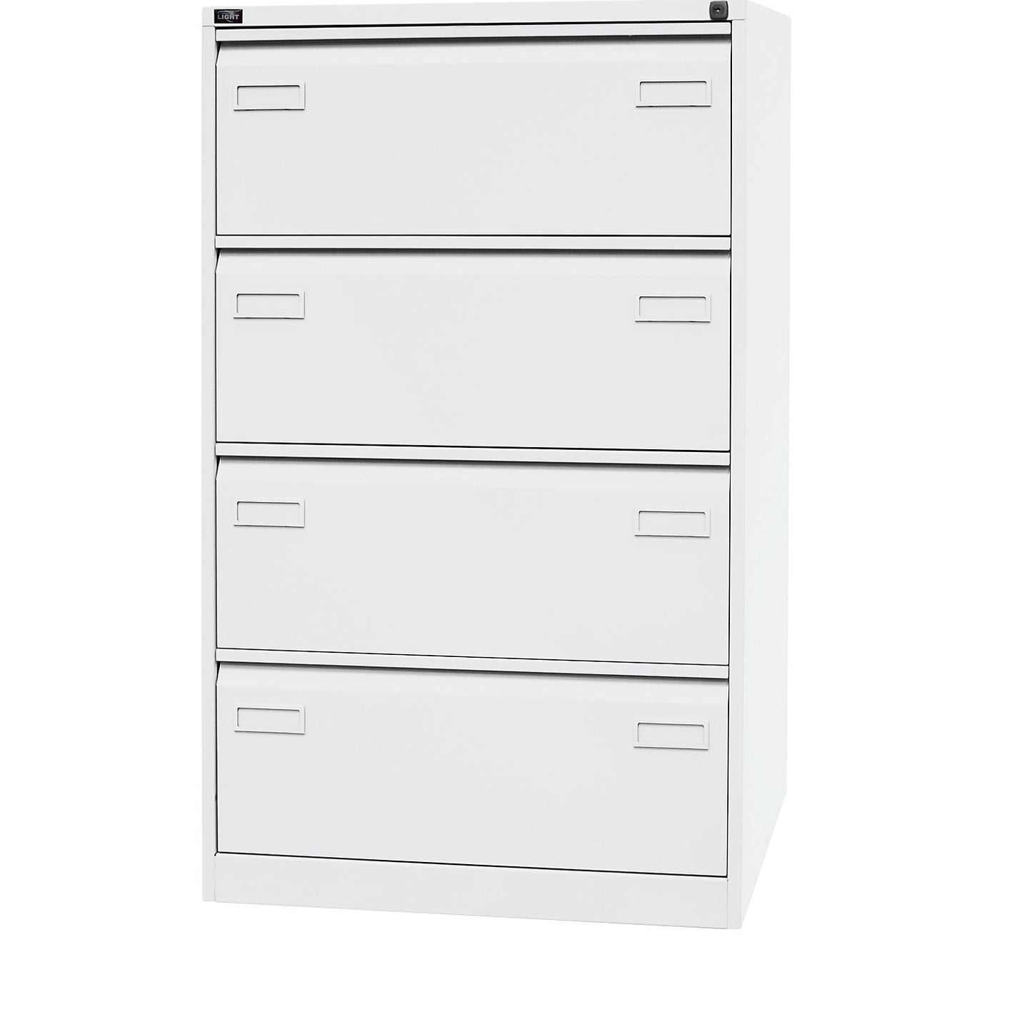 LIGHT suspension file cabinet, 2-track, 4 A4 drawers, traffic white.