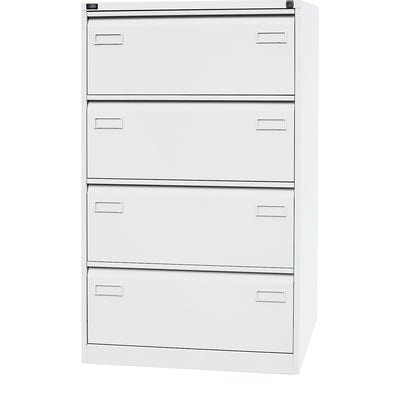 LIGHT suspension file cabinet, 2-track, 4 A4 drawers, traffic white.