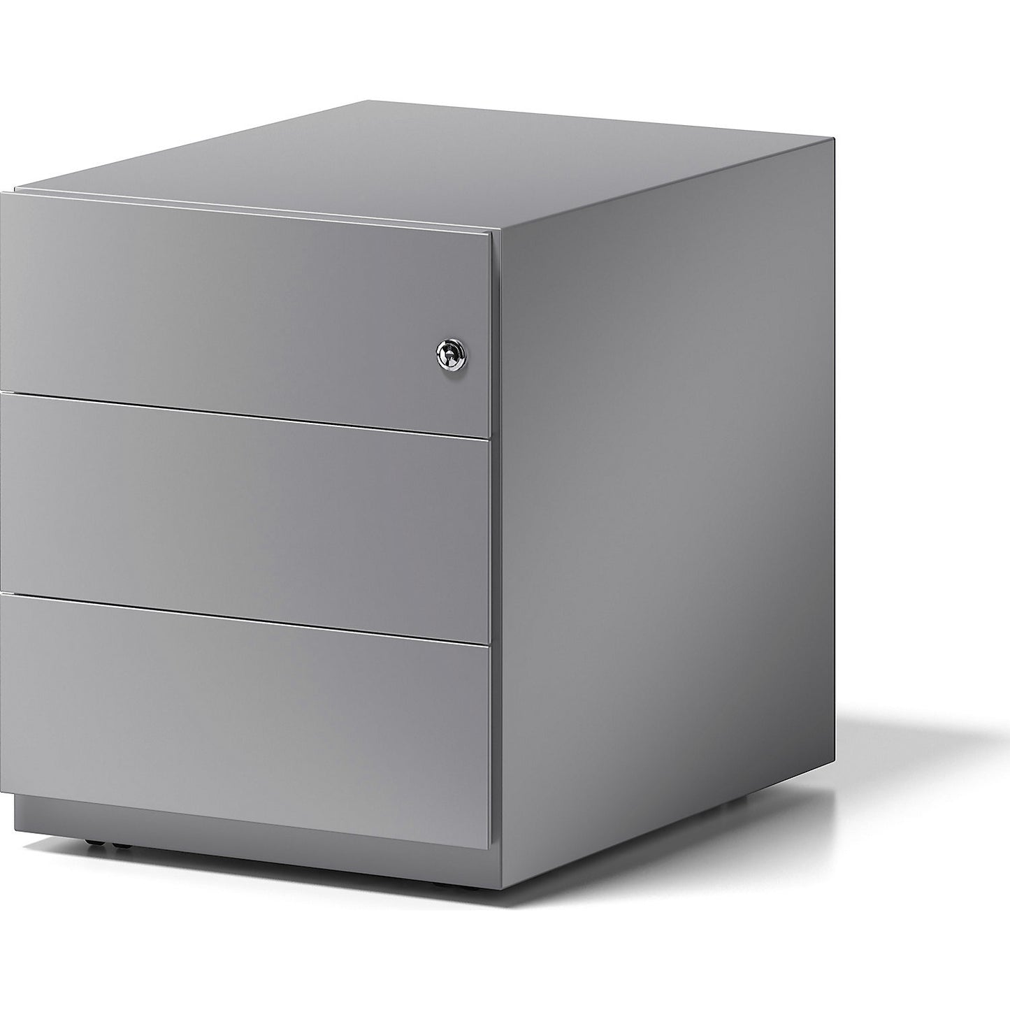 Note™ mobile drawer unit, with 3 universal drawers, HxWxD 495 x 420 x 565 mm, with grip rail, silver.