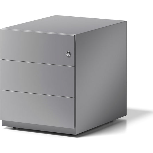 Note™ mobile drawer unit, with 3 universal drawers, HxWxD 495 x 420 x 565 mm, with grip rail, silver.