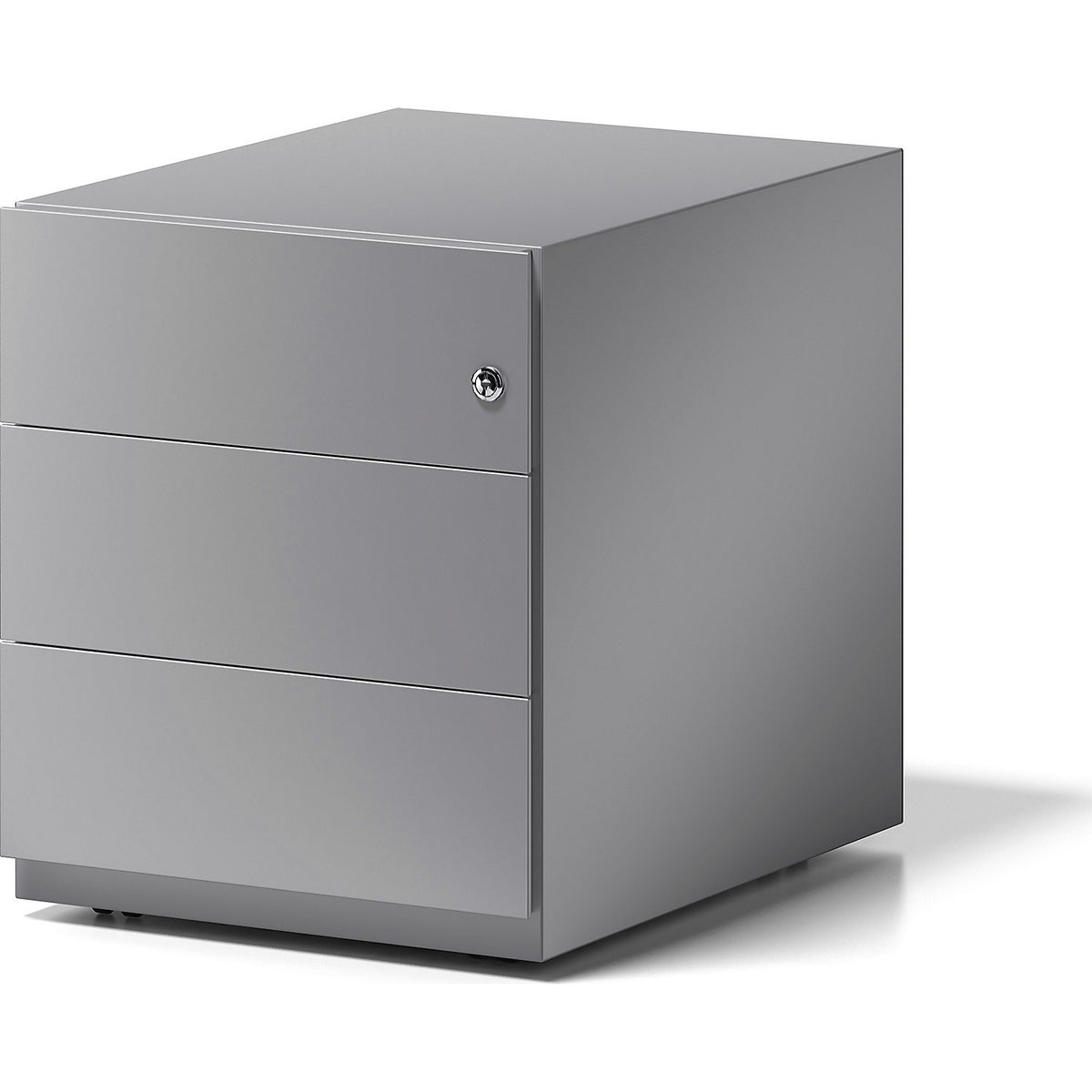 Note™ mobile drawer unit, with 3 universal drawers, HxWxD 495 x 420 x 565 mm, with grip rail, silver.
