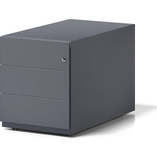 Note™ mobile drawer unit, with 3 universal drawers, HxWxD 495 x 420 x 775 mm, with grip rail, charcoal.
