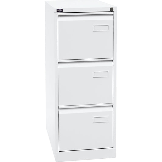 LIGHT suspension file cabinet, 1-track, 3 A4 drawers, traffic white.
