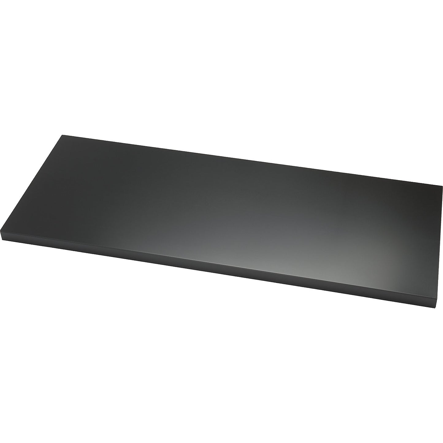 Shelf with lateral suspension device, for WxD 600 x 400 mm, black.