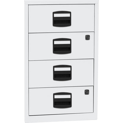 PFA side cupboard, 4 universal drawers, traffic white.