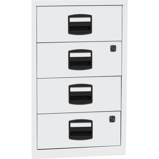 PFA side cupboard, 4 universal drawers, traffic white.