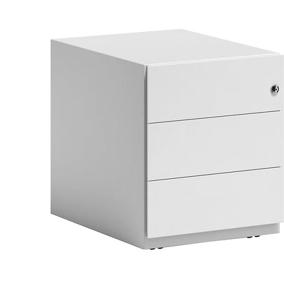 Note™ mobile drawer unit, with 3 universal drawers, HxWxD 495 x 420 x 565 mm, with grip rail, traffic white.