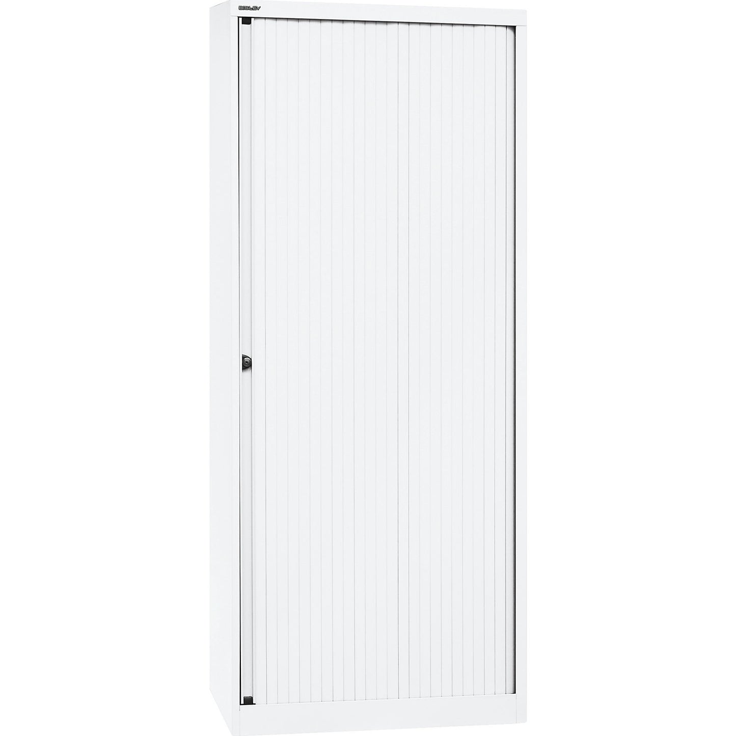 EURO roller shutter cupboard, width 800 mm, 4 shelves, traffic white.