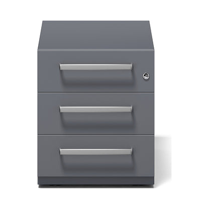 Note™ mobile drawer unit, with 3 universal drawers, HxWxD 495 x 420 x 775 mm, with grip, charcoal.