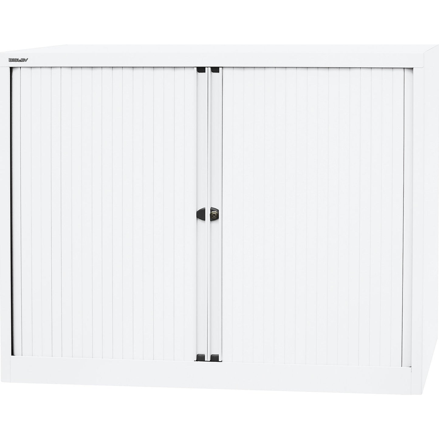 EURO roller shutter cupboard, width 1200 mm, 2 shelves, traffic white.