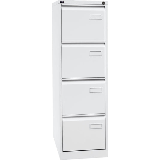 LIGHT suspension file cabinet, 1-track, 4 A4 drawers, traffic white.