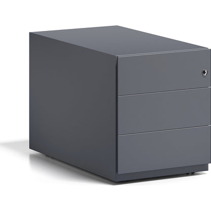 Note™ mobile drawer unit, with 3 universal drawers, HxWxD 495 x 420 x 775 mm, with grip rail, charcoal.